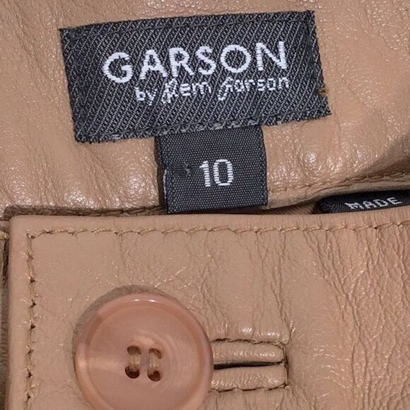 Rem Garson 100% Leather Retro Camel Brown Pants - Picture 14 of 16